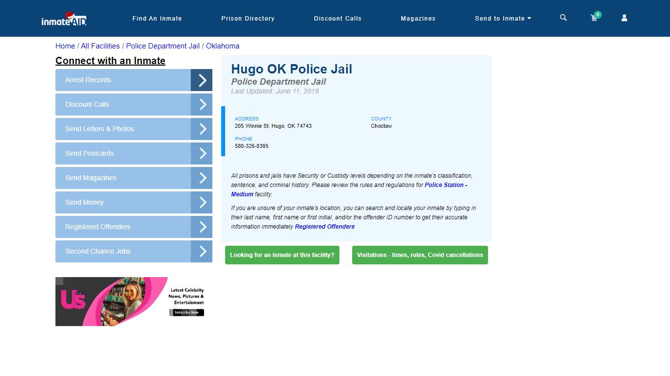 Hugo OK Police Jail & Inmate Search - Hugo, OK